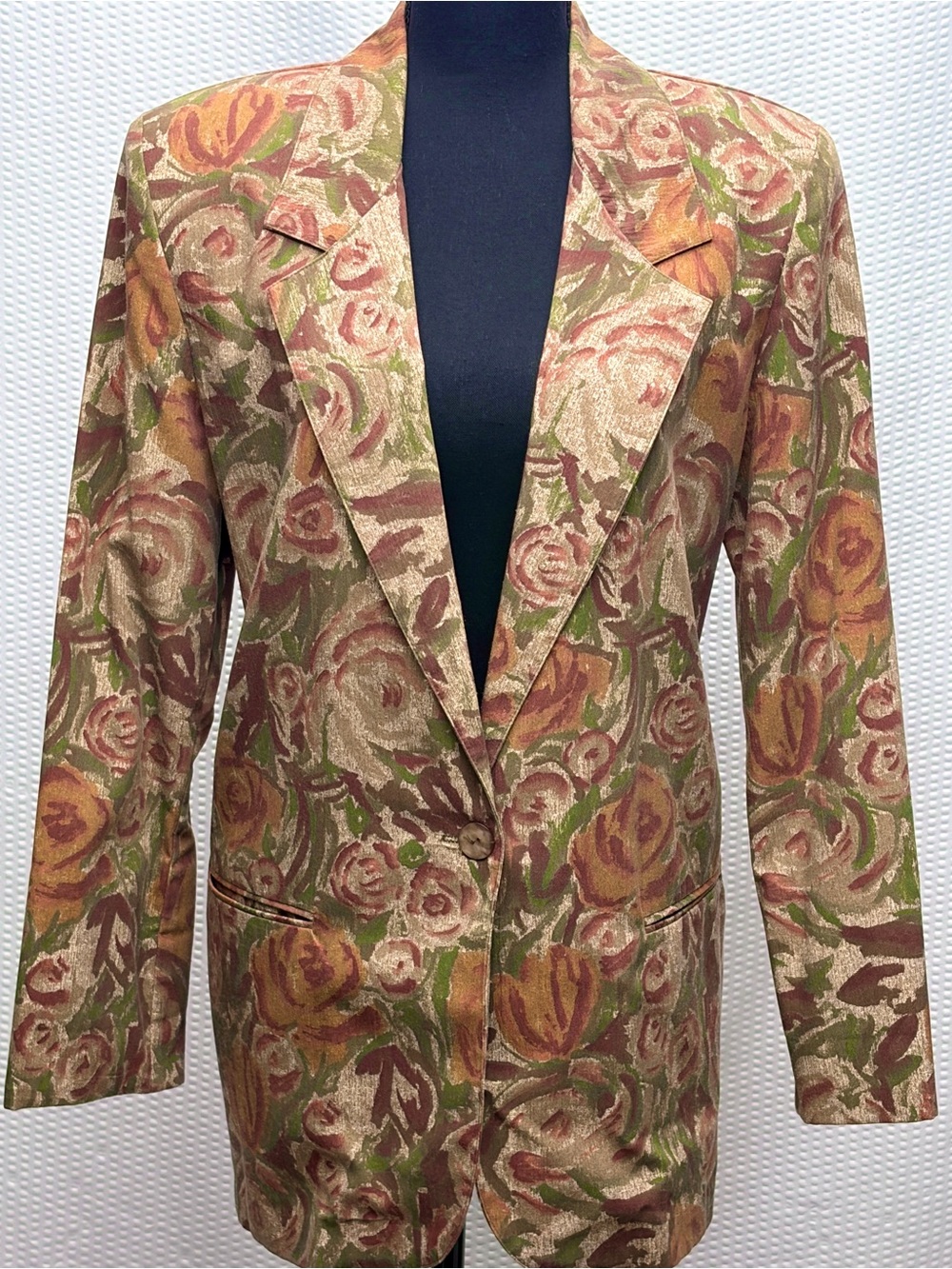 Vintage 90s Toni Garment for CC Magic Floral Blazer Jacket M Made in USA Boho